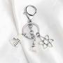 FUSTMW Science Symbol Keychain Atom Microscope Key Chain Biology Chemistry Teacher Gift Keyring Science Lovers Gift