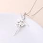 925 Sterling Silver Dancing Ballerina Dancer Ballet Dance Pendant Necklace/Stud Earrings Recital Gift for Teen Girls Women,18''