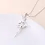 925 Sterling Silver Dancing Ballerina Dancer Ballet Dance Pendant Necklace/Stud Earrings Recital Gift for Teen Girls Women,18''