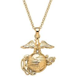 Military Pendant Necklace 14k Gold-Plated 20''
