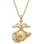 Military Pendant Necklace 14k Gold-Plated 20''