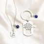 Police Officer Gift Police Necklace Keychain Matching Set Blue Line Policemen Gifts Police Wife Mom Jewelry Gifts May God Protect You from Harm