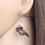 NEWEI Acrylic Sweet Mandarin Duck Bird Earrings Dangle Drop For Women Girl Animal Pet Jewelry Gift Charm