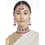 Aheli Faux Pearl Choker Necklace with Earrings Indian Traditional Bollywood Jewelry Set for Women Girls