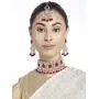 Aheli Faux Pearl Choker Necklace with Earrings Indian Traditional Bollywood Jewelry Set for Women Girls