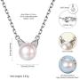 SILVERCUTE Cat Ear Kitten Charm Necklace BFF Friendship Jewelry 925 Sterling Silver 18'' Chain Rainbow CZ or Pearl Cat Ear Pendant