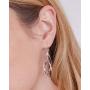 Highstreet Sterling Silver plated double teardrop drop earrings for women |unique and trendy design| light and easy to wear| Hypoallergenic
