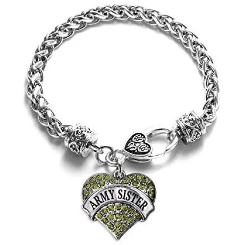 Inspired Silver - Silver Pave Heart Charm Bracelet with Cubic Zirconia Jewelry
