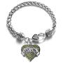 Inspired Silver - Silver Pave Heart Charm Bracelet with Cubic Zirconia Jewelry