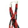 Masha Sterling Silver Necklace Bamboo Coral Black Onyx, Made in USA - Exclusive Southwestern Handmade Jewelry, 3 Strand 19'' in Length
