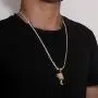 ROWIN&CO Hip Hop Iced Out Bling CZ Diamond Gold Silver Vivid Egyptian Queen Nefertiti Charm Pendant Personalized Jewelry CZ Tennis Choker Chain Necklace