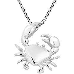 AeraVida Crab Claws Cancer Zodiac .925 Sterling Silver Pendant Necklace