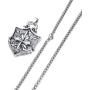 FIBO STEEL Vintage Cross Pendant Necklaces Punk Accent Shield Ring Ankh Cross Necklace for Men Women Stainless Steel Rolo Chain Mens Crucifix Necklace Jewelry Gift