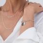 MyNameNecklace Personalized Chain Link Bracelet with Engraved Charms Sterling Silver 925 or Gold Plating - Custom Made Multiple Charm Jewelry Gift