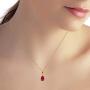 Galaxy Gold GG 14k 14k Solid Gold Pear-Shaped 1.75 ct Ruby Drop Pendant Necklace