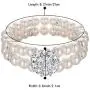 BriLove Womens Wedding Bridal Crystal Simulated Pearl Double Row Strand Halo Vintage Stretch Bracelet BriLove Womens Wedding Bridal Crystal Simulated Pearl Double Row Strand Halo Vintage Stretch Bracelet