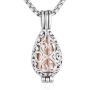 XIUDA Cremation Jewelry Urn Necklace for Ashes with Lotus Flower Urn Pendant Memorial Stainless Steel Ashes Keepsake