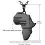 U7 Hip Hop Jewelry 22'' Long Chain Platinum/Rose Gold/Black Gun/18K Gold Plated African Map Pendant Necklace,Men Women Gift