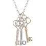 LUX ACCESSORIES Tri Color Tone Key to My Heart Cluster Charm Pendant Necklace LUX ACCESSORIES Tri Color Tone Key to My Heart Cluster Charm Pendant Necklace