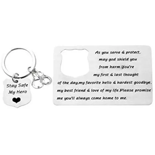 AKTAP Police Officer Badge Jewelry Thin Blue Line Police Wife Mom Keychain Police Officer Wallet Card Deputy Wife Girlfriend Jewelry Set Engraved Wallet Inserts for Him AKTAP Police Officer Badge Jewelry Thin Blue Line Police Wife Mom Keychain Police Officer Wallet Card Deputy Wife Girlfriend Jewelry Set Engraved Wallet Inserts for Him
