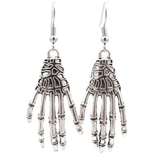 Halloween Earrings for Women Skull Skeleton Bone Dangle Earrings Metal Skeleton Skull Hand Earrings Halloween Earrings for Women Skull Skeleton Bone Dangle Earrings Metal Skeleton Skull Hand Earrings