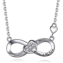 Daughter Gifts from Mom Sterling Silver Infinity Heart Necklace Jewelry for Christmas Birthday Gifts