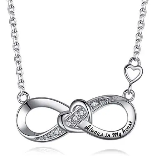 Daughter Gifts from Mom Sterling Silver Infinity Heart Necklace Jewelry for Christmas Birthday Gifts Daughter Gifts from Mom Sterling Silver Infinity Heart Necklace Jewelry for Christmas Birthday Gifts