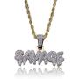 Naomi SAVAGE Bubble Letters Combine Pendant Necklace Hip Hop Mens Trendy Jewelry Gold Silver Rope Chain Tennis Chain multi-color 24 in