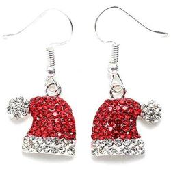 Christmas Dangle Stud Earrings Holiday Party Drop Earrings Enamel Crystal Santa Claus Bell Hat Earring Cute Christmas Costume Jewelry Women Girls