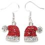 Christmas Dangle Stud Earrings Holiday Party Drop Earrings Enamel Crystal Santa Claus Bell Hat Earring Cute Christmas Costume Jewelry Women Girls