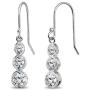 Sterling Silver Genuine or Synthetic Gemstone Round Three Stone Journey Infinity Dangle Earrings