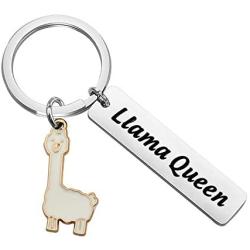 BAUNA Llama Gifts Alpaca Pendant Llama Queen Keychain Animal Llama Jewelry