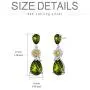AOBOCO Sterling Silver, Green Peridot Dangle Earrings, Synthetic Simulated Gemstone Teardrop Dangle Earrings with Pear Shape Olivine Crystals AOBOCO Sterling Silver, Green Peridot Dangle Earrings, Synthetic Simulated Gemstone Teardrop Dangle Earrings with Pear Shape Olivine Crystals