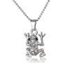 Aineecy Frog Toad Necklace Pendant Crystal Cubic Zircon Toad Frog Lucky Animal Pet Choker Chain Necklace for Women Girls Jewelry