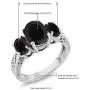 Gem Stone King 925 Sterling Silver Black Onyx 3-Stone Womens Ring (2.41 Cttw Oval, Available 5,6,7,8,9) Gem Stone King 925 Sterling Silver Black Onyx 3-Stone Womens Ring (2.41 Cttw Oval, Available 5,6,7,8,9)