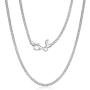 Amberta 925 Sterling Silver 2.5 mm Diamond Cut Popcorn Coreana Chain Necklace 16'' 18'' 20'' 22'' 24'' in