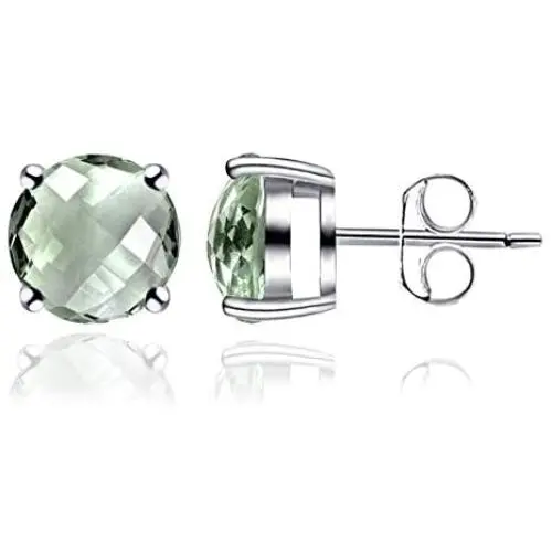 Green Amethyst 3.55 Ct Round 925 Sterling Silver Stud Earrings Christmas Gifts For Women By Orchid Jewelry Green Amethyst 3.55 Ct Round 925 Sterling Silver Stud Earrings Christmas Gifts For Women By Orchid Jewelry