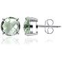 Green Amethyst 3.55 Ct Round 925 Sterling Silver Stud Earrings Christmas Gifts For Women By Orchid Jewelry