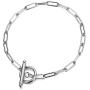 WangGao Stainless Steel OT Buckle Paperclip Link Chain Bracelet for Women Girls Popular Minimalist Jewelry