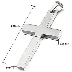 Ouslier 925 Sterling Silver Simple Unisex Mens Cross Pendant Jewelry