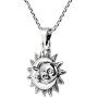 AeraVida Glinting Celestial Sun and Moon .925 Sterling Silver Pendant Necklace