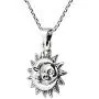 AeraVida Glinting Celestial Sun and Moon .925 Sterling Silver Pendant Necklace AeraVida Glinting Celestial Sun and Moon .925 Sterling Silver Pendant Necklace