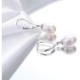 Fansilver Sterling Silver Pearl Drop Earrings For Women 6MM 7MM 8MM Freshwater Cultured Pearl Dangle Earrings Elegant Pearl Leverback Earrings Wedding Jewelry