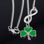 Soul Statement Shamrock Necklace St Patricks Day Accessories for Women Lucky Infinity 4-Leaf Clover Charm Pendant