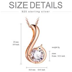 SOULMEET Sterling Silver Fox Necklace with Cubic Zirconia CZ Fox Tail Pendant Necklace, Animal Necklace for Animal Lovers with Gift Cards, Dainty Gift for Birthday Christmas Graduation