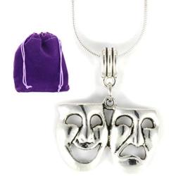 Thespian Necklace | Theater Jewelry or Drama Masks Jewelry for Women Men and Any Actor or Director A Great Gift as an Acting Necklace or Theater Necklace or Comedy and Tragedy Necklace for Actors