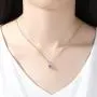 Kebaner 925 Sterling Silver Plated Austrian Crystal CZ Necklace Stud Earrings Cubic Zirconia Jewelry Set