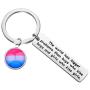 UJIMS Bisexual Pride Gift Rainbow Pride Charm Keychain Bisexual Jewelry for Women Man Bi Pride Key Ring Bisexual Flag Pride Gift