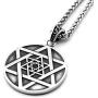 Warvik Jewish David Star Illuminati Necklace Spiritual, Stainless Steel Jewelry Mens Womens Wheat Chain 20/28inch
