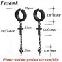 Fusamk Punk Rock Stainless Steel Cross Ear Clip Earrings Long Chain Drop Dangle Earrings